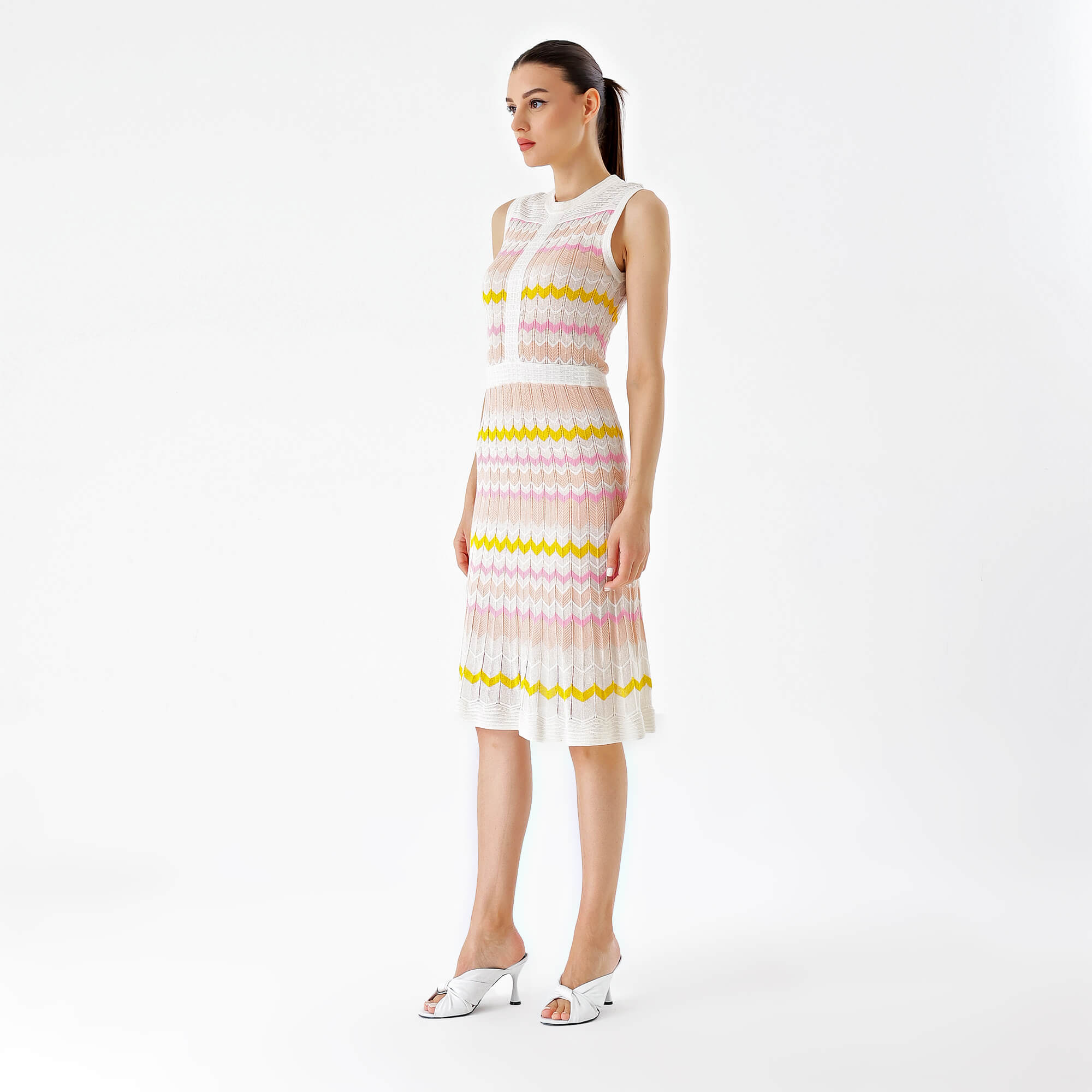 Missoni - White&Pink Sleeveless Dress